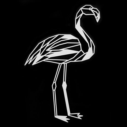 Houten Flamingo • Wit • Middel • 260 x 380mm