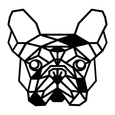 Französische Bulldogge aus Holz • Schwarz • Klein • 180 x 180 mm