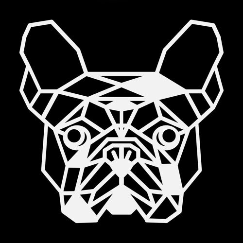 Houten Franse Bulldog • Wit • Groot • 380 x 380mm