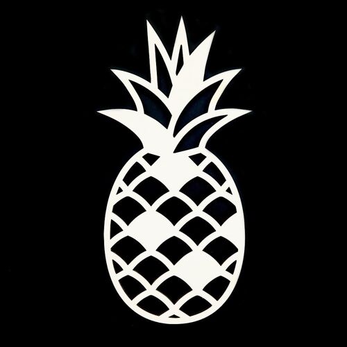 Houten Ananas • Wit • Groot • 380 x 380mm