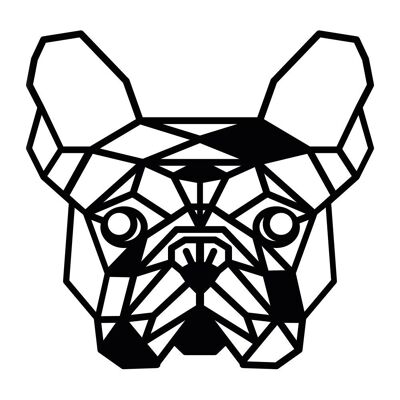 Französische Bulldogge aus Holz • Schwarz • Extra groß • 580 x 580 mm