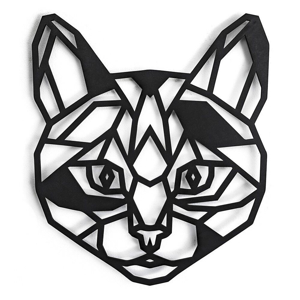 Gatto di legno • Nero • Grande • 360 x 310 mm