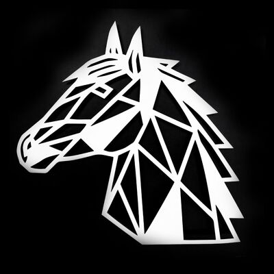 Cavallo in legno • Bianco • Mega • 660 x 580 mm