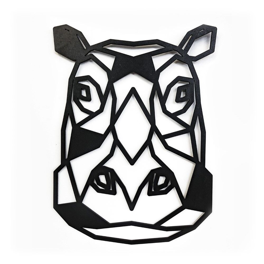 Ippopotamo in legno • Nero • Medio • 360 x 270 mm