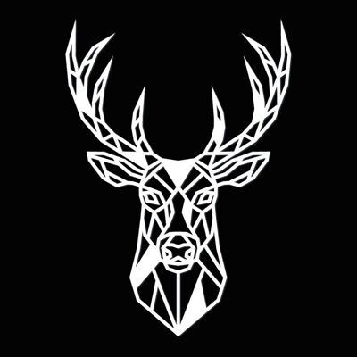 Wooden Deer • White • Mega • 590 x 830mm