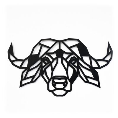 Búfalo de madera • Negro • Mediano • 380 x 215 mm