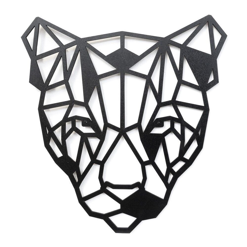 Leopardo in legno • Nero • Medio • 250 x 270 mm