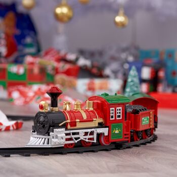 Ensemble de train de Noël 15 pièces à piles avec rails faciles à clipser et accessoires festifs 5