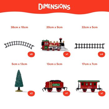 Ensemble de train de Noël 15 pièces à piles avec rails faciles à clipser et accessoires festifs 7
