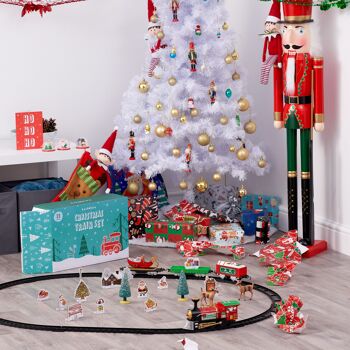 Ensemble de train de Noël 31 pièces à piles avec rails faciles à clipser et accessoires festifs 5