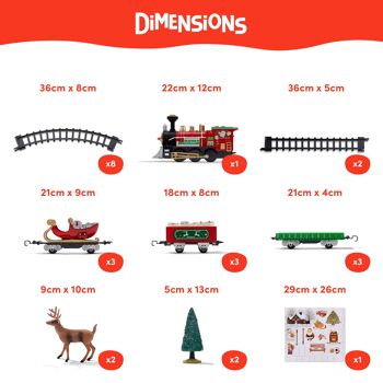 Ensemble de train de Noël 31 pièces à piles avec rails faciles à clipser et accessoires festifs 6