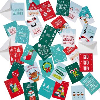 Lot de 30 cartes de vœux de Noël 1