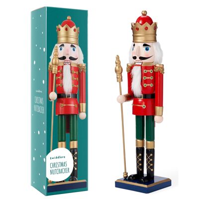 Large Traditional Christmas Wooden Nutcracker (20"/50cm) Premium Pine Wood Decoration