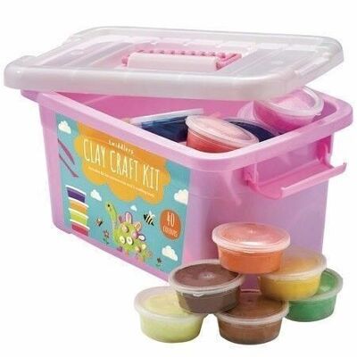 40 Magic Clay Tubs Modelling Kit - Tools, Storage box + More