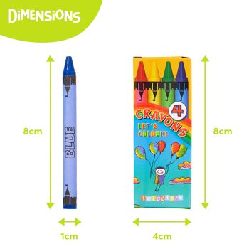 50 boîtes de crayons de cire de couleurs mélangées - 4 crayons par boîte 5