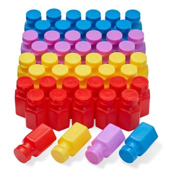 48 mini bouteilles de solution à bulles Party avec baguettes - 17 ml 7