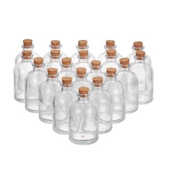 20 mini bocaux en verre avec bouchons en liège, ficelle et étiquettes - 50 ml 2