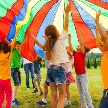 Tente de jeu de parachute et de trampoline de 20 pieds avec 24 poignées 2