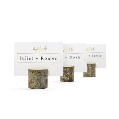 50 Pine Wood Table Place Card Name Holders for Weddings & Events