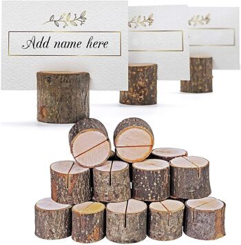 50 porte-noms de table en bois de pin pour mariages et événements 4