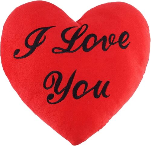 Red Heart Shaped 'I Love You' Valentine's Day Pillow - 34x28cm