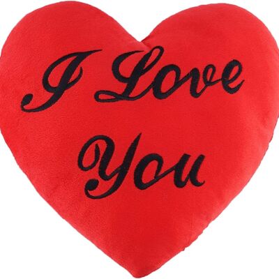 Cuscino per San Valentino a forma di cuore rosso "Ti amo" - 34x28 cm