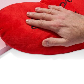 Oreiller de Saint Valentin "Je t'aime" en forme de coeur rouge - 34x28cm 2