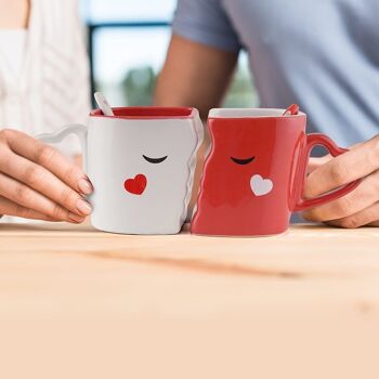 Grand ensemble-cadeau de tasses pour couples assortis, cadeau romantique pour des occasions spéciales. 2