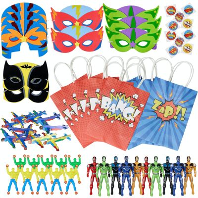 10 Prefilled Superhero Party Bags