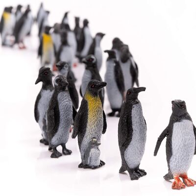 Mini pingüinos de plástico realistas