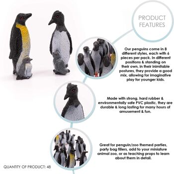 Mini pingouins en plastique réalistes 2