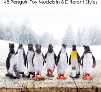 Mini pingouins en plastique réalistes 3