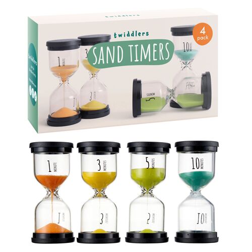4 Set Hourglass Sand Clock, Kitchen Accessory Perfect for Cooking Eggs and More.