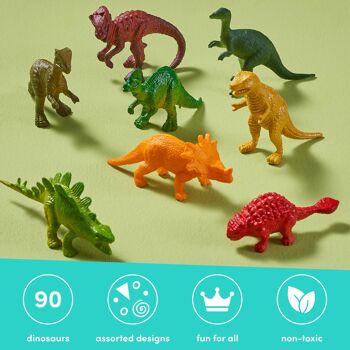 70 petits dinosaures Mini Jurassic Figures Kids Toy Play Set - 16 Dino différents avec bac de rangement 4