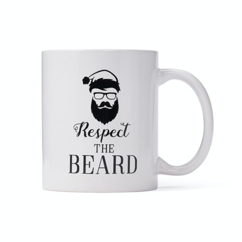 Respect The Beard Christmas Novelty Gift Mug (350ml)