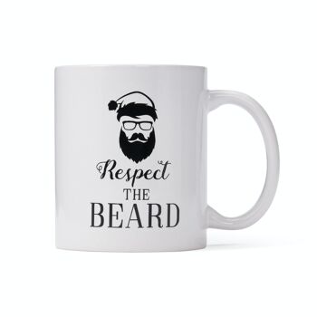 Respect The Beard Mug cadeau fantaisie de Noël (350 ml) 1