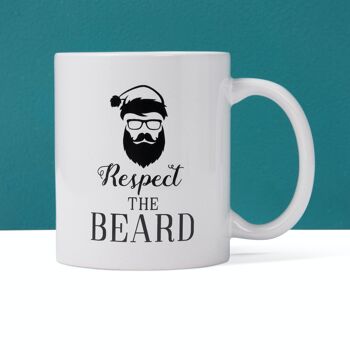 Respect The Beard Mug cadeau fantaisie de Noël (350 ml) 3