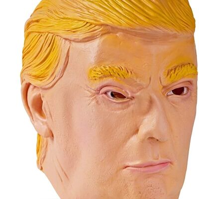 Masque de tête de célébrité en latex de nouveauté Donald Trump - Costume de visage de politicien parfait pour les fêtes d'Halloween - Cosplay de fantaisie présidentiel - Carnavals, etc.