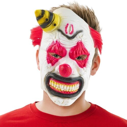 Scary Latex Clown Mask with Hair - Novelty Costume for Adults - Killer Face for Halloween Party - Decor - Fancy Dress