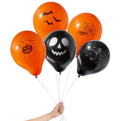 100 Pack Halloween Orange & Black Balloons