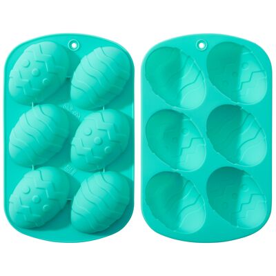 Vassoi in silicone a forma di uovo di Pasqua per cioccolato e altro - blu