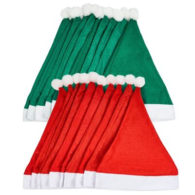 20 gorros de Papá Noel de tela