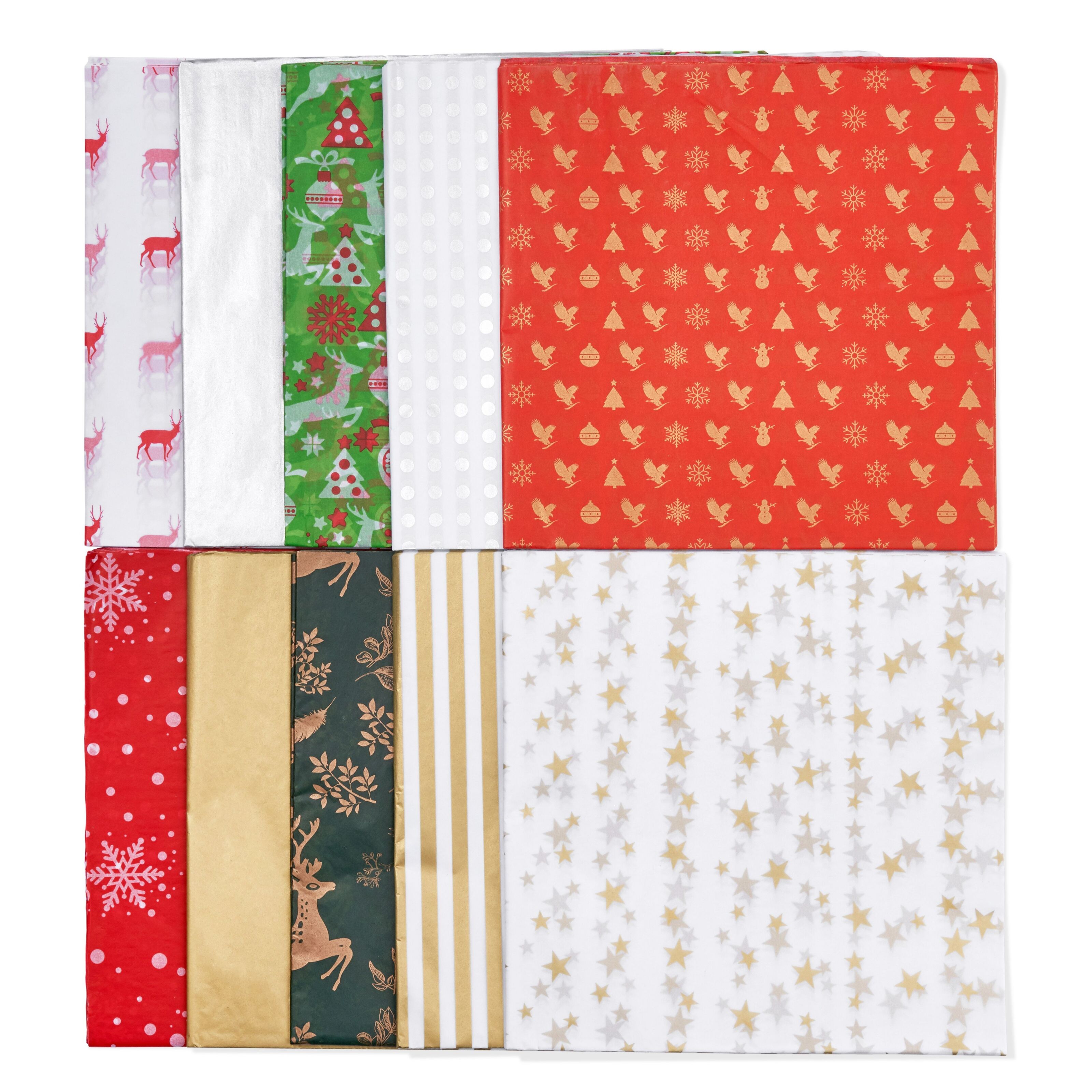 Yardwe 150pcs Christmas Tissue Paper Assortment Wrapper Paper Sheets for Holiday Festival Gift Flower Packaging, As Shown