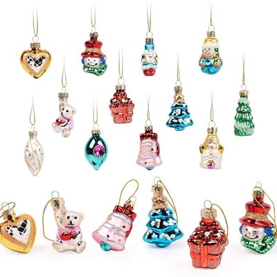 12 Mini Glass Baubles