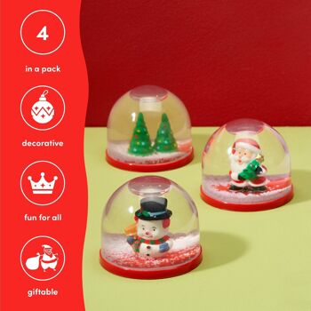 4 mini boules à neige de Noël 2