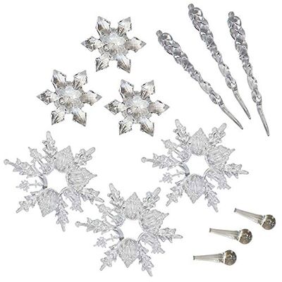 40 Snowflake & Icicle Christmas Decorations