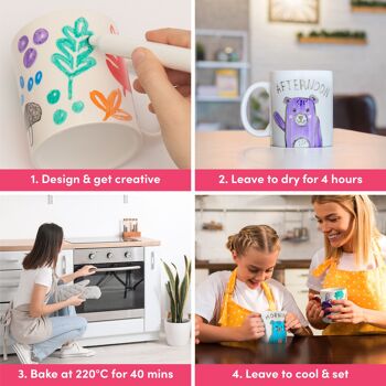 11 pcs Créez votre propre ensemble de tasses avec des stylos à colorier, Perfect Kids Arts & Crafts. 6