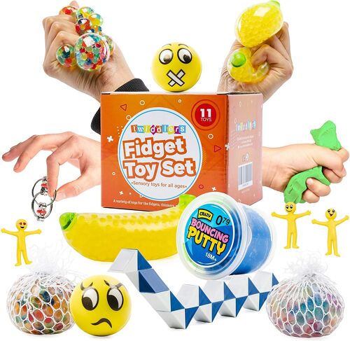 Achat Ensemble de 11 jouets Fidget pour le stress, l'anxiété et la  stimulation sensorielle en gros