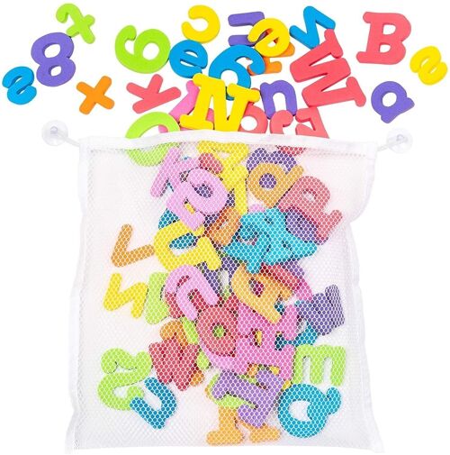 100 Foam Letters & Numbers Suitable for Kids & Babies, Perfect for Bath Time.