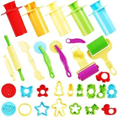 30 Pack Playdough / Clay Tools and Cutters Kit for Kids